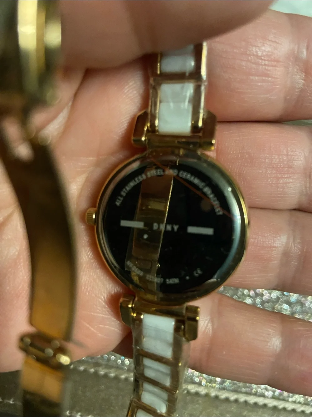 DKNY Rose Gold and White Ceramic Women's Bracelet Watch